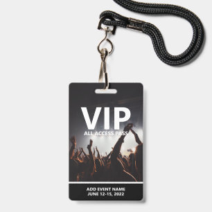 Badge VIP All Access Pass Concert Event Personnalisé