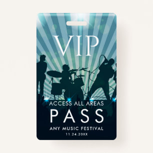 Badge VIP All Access Pass Music Festival Personnalisé