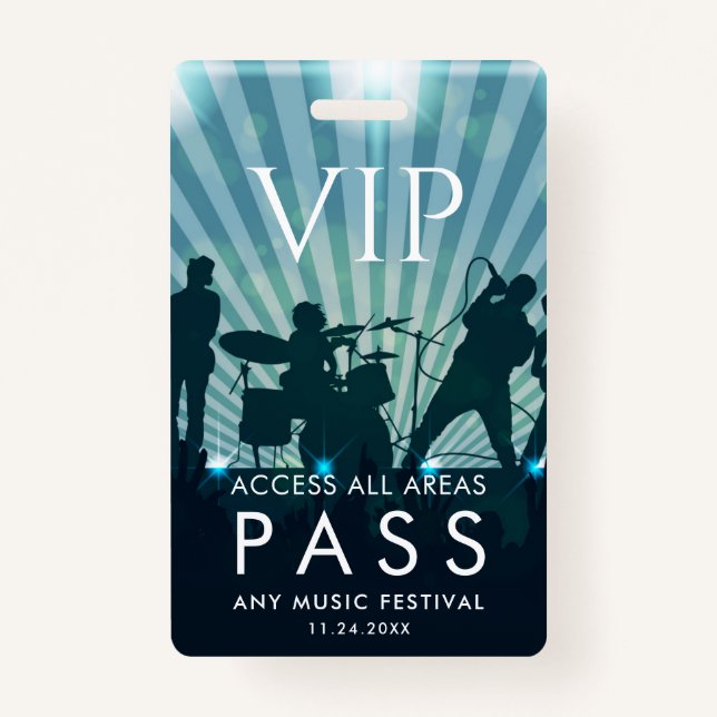 Badge VIP All Access Pass Music Festival Personnalisé (Devant)
