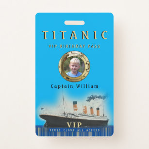 Badge VIP All Access Photo personnalisée Titanic Anniver