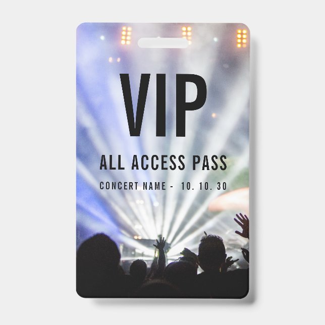 Badge VIP All Access QR Code Pass Concert (Front)