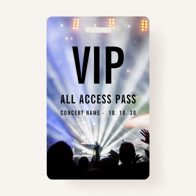 Badge VIP All Access QR Code Pass Concert (Devant)