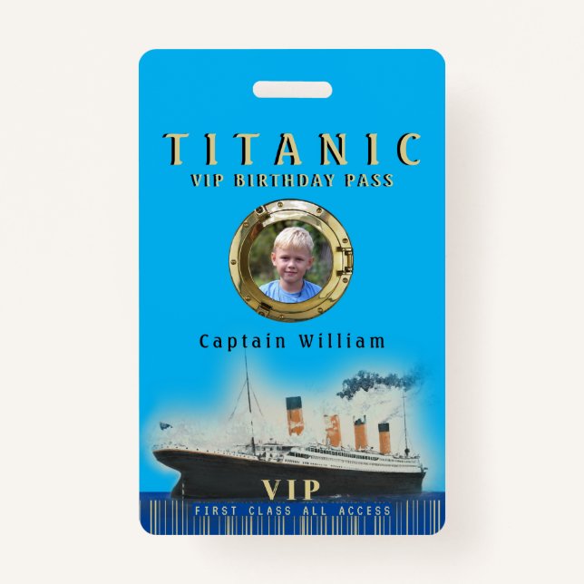 Badge VIP All Access Titanic Anniversaire (Devant)