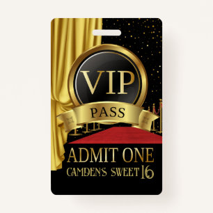 Badge VIP, Anniversaire du tapis rouge, Anniversaire d'H