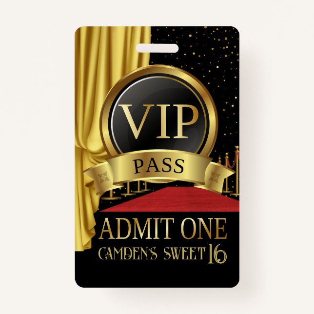 Badge VIP, Anniversaire du tapis rouge, Anniversaire d'H (Devant)