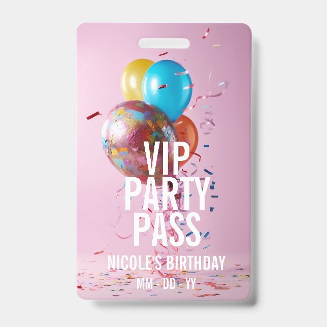 Badge VIP Anniversaire Pass Photo personnalisée Insigne  (Avant)