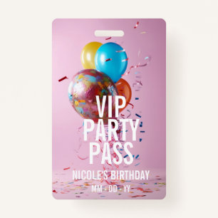 Badge VIP Anniversaire Pass Photo personnalisée Insigne 