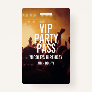 Badge VIP Anniversaire Pass Photo personnalisée Insigne