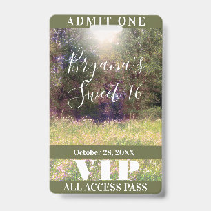 Badge VIP Arbres de la Forêt Enchantée Florale de