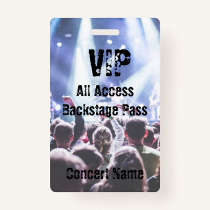Badge VIP Concert Festival Band Event Backstage Pass