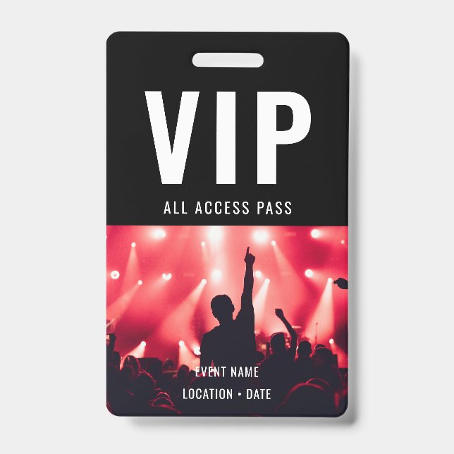 Badge VIP Custom Event or Concert Name All Access (Face)