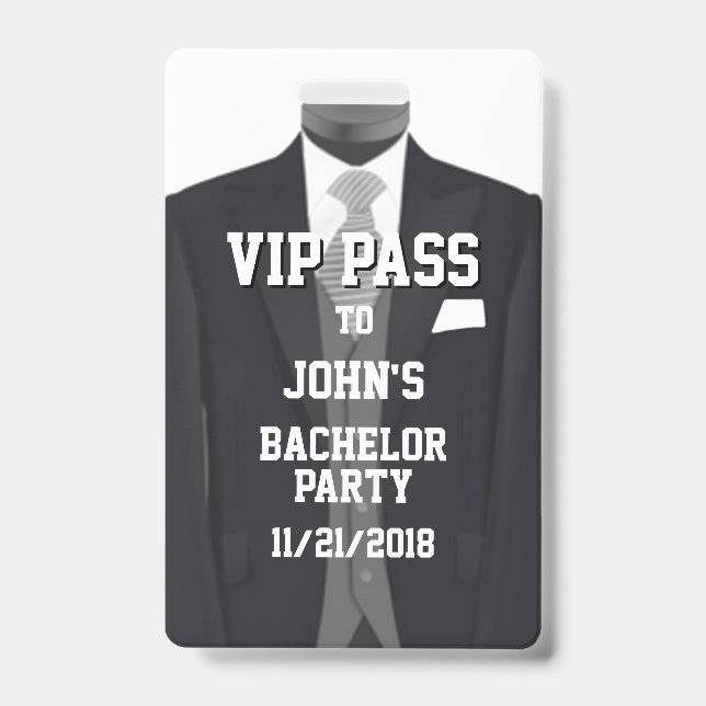 Badge VIP de Tuxedo Bachelor Party (Avant)
