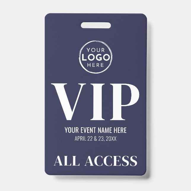 Badge VIP Logo Navy Blue All Access Event (Face)