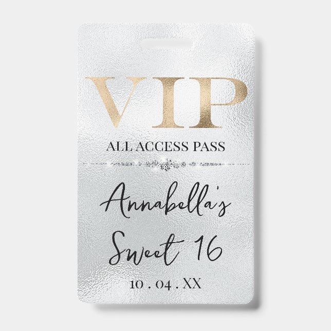 Badge VIP Or en Glamour sur Argent (Avant)