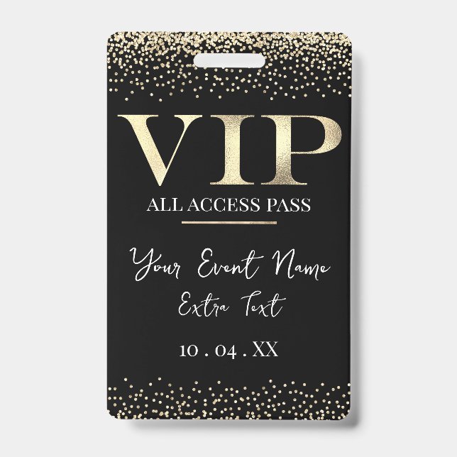 Badge VIP Or sur événement noir ou une fête (Avant)