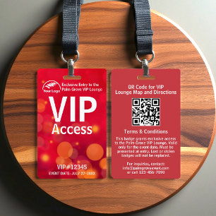 Badge VIP Pass Code QR et logo personnalisés en