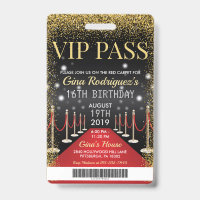 VIP Pass Hollywood Tapis rouge Invitation d'annive