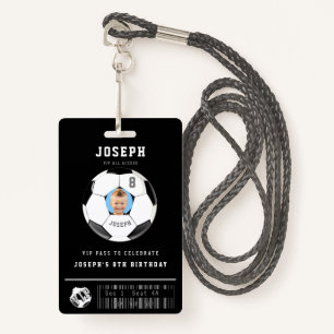 Badge VIP Soccer Pass Photo personnalisée Fête d'anniver