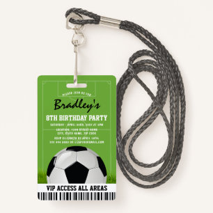 Badge VIP Sports Pass Enfants Soccer fête d'anniversaire