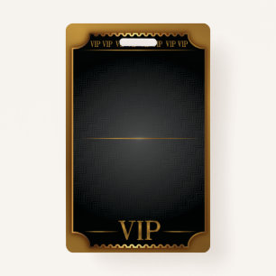 Badge VIP TOUS ACCÈS Gold Pass BLANK Personnaliser Yself