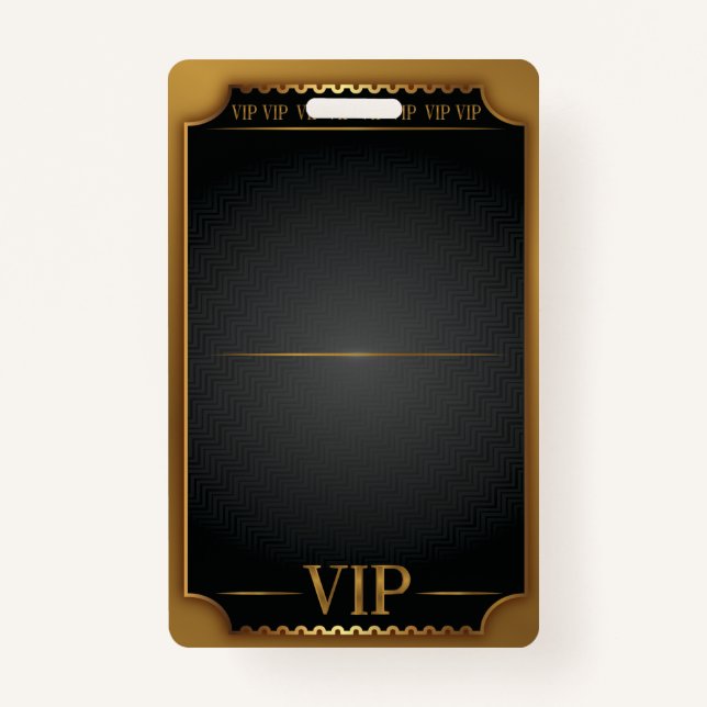 Badge VIP TOUS ACCÈS Gold Pass BLANK Personnaliser Yself (Devant)