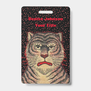 Badge Visage de feu de Tigre sur des points rouges noirs