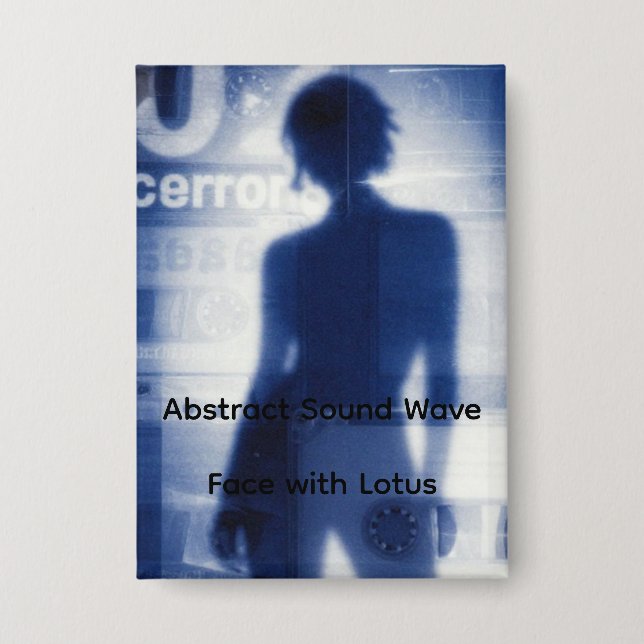 Badge Visage d'onde sonore abstraite avec lotus – S mini (Recto)