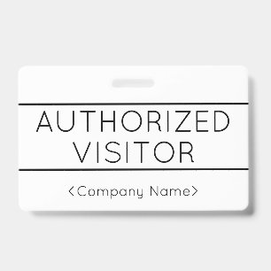 Badge "VISITEUR AUTORISÉ" de base