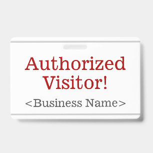 Badge "Visiteur Autorisé!" simple