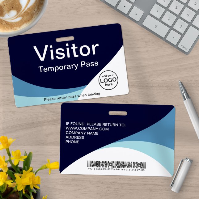 Badge visiteur d'entreprise code-barres personnali (Créateur téléchargé)