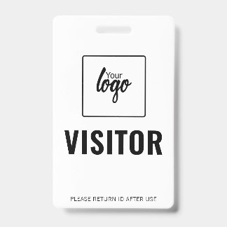 Badge Visiteur ID personnalisé Logo Moderne