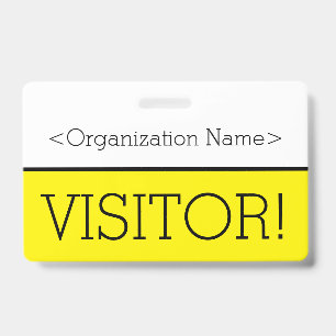 Badge "VISITEUR !" moderne
