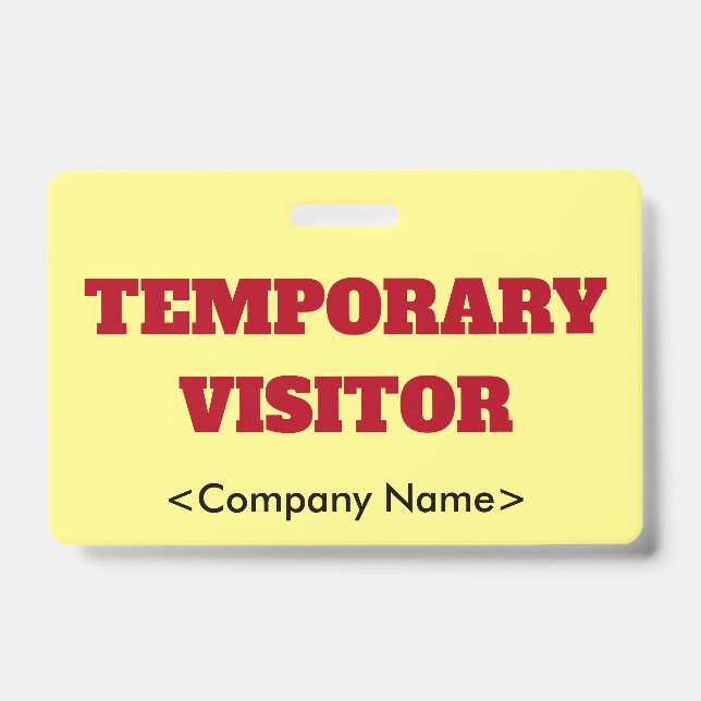 Badge "VISITEUR TEMPORAIRE" (Avant)