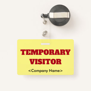 Badge "VISITEUR TEMPORAIRE"