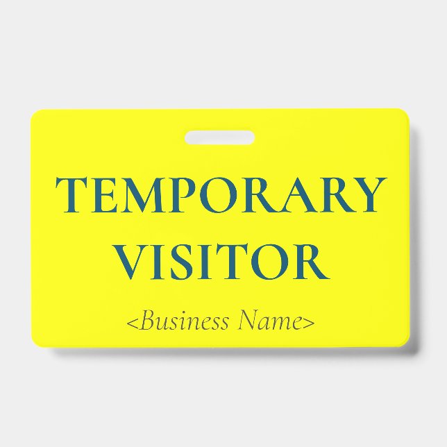 Badge "VISITEUR TEMPORAIRE" minimaliste (Avant)
