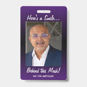 Badge Voici un sourire... Derrière ce masque ! Dégradé v