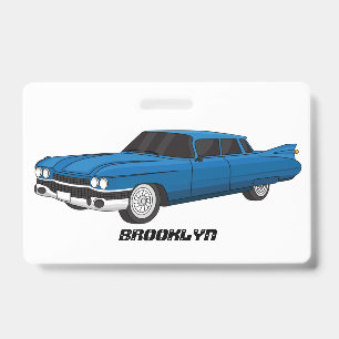 Badge Voiture classique bleu cool 1959