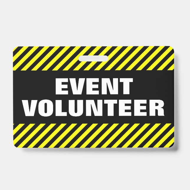 Badge "VOLONTAIRE D'ÉVÉNEMENT" + Insigne noir et jaune (Front)