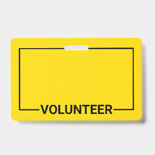 Badge Volontaire jaune vierge