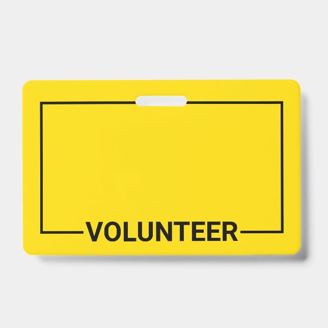 Badge Volontaire jaune vierge (Avant)