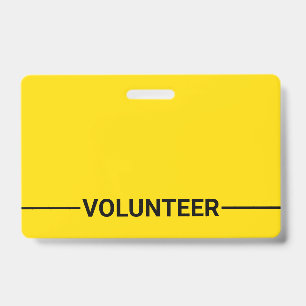 Badge Volontaire jaune vierge
