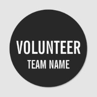 Badge volontaire noir avec nom d'équipe personnali
