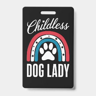 Badge Vote électoral de la dame sans enfants avec chien