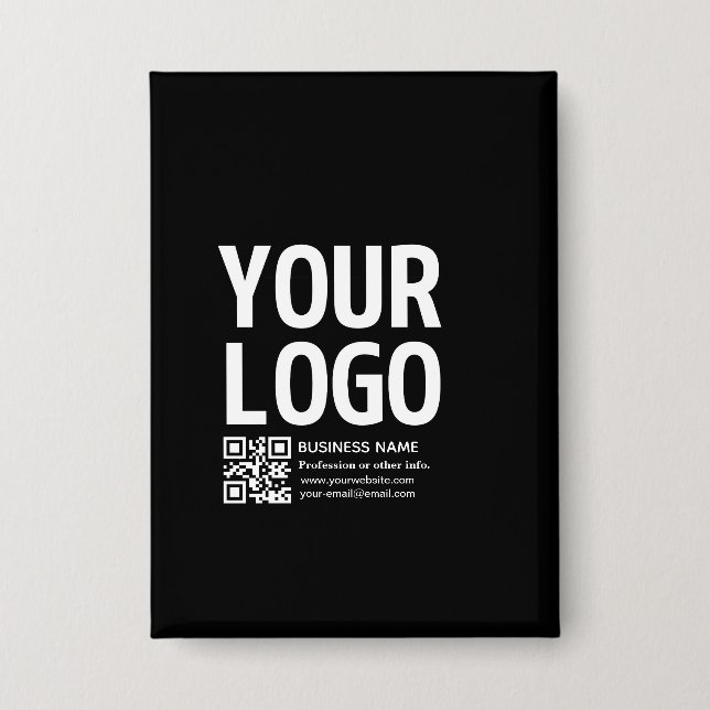 Badge Votre logo avec code QR et texte modifiables  (Recto)