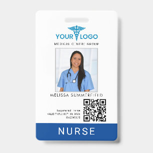 Badge Votre logo d'entreprise et code QR Photo ID des in