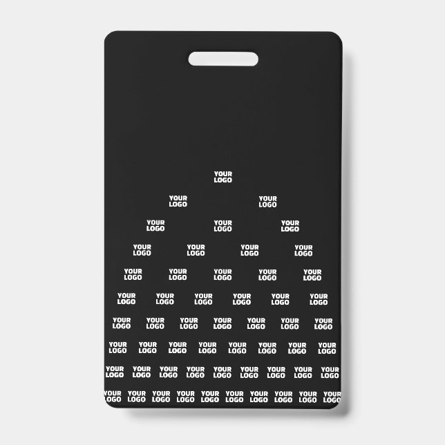 Badge Votre logo motif arche unique | Noir (modifiable) (Avant)