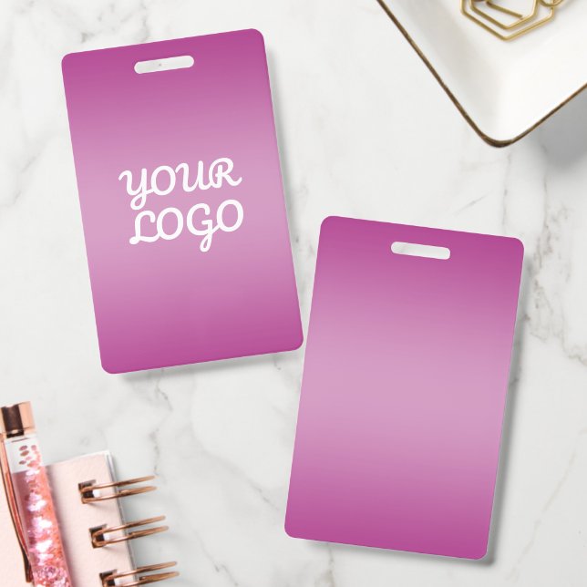 Badge Votre logo & ombre simple moderne | Violet (Bureau)