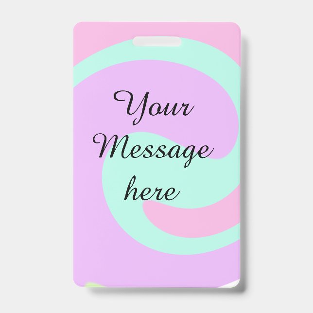 Badge Votre message ici ajouter texte nom monogramme ros (Avant)