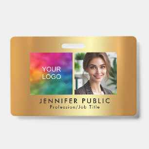 Badge Votre modèle de logo photo d'employé personnalisé