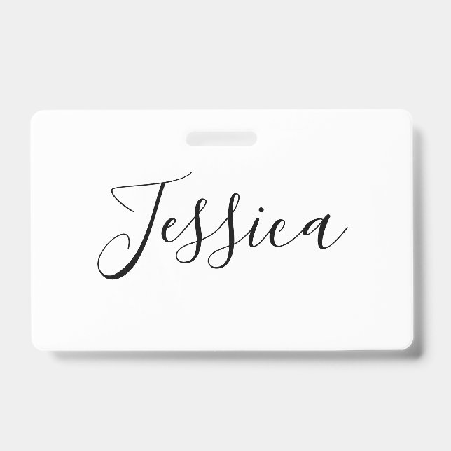 Badge Votre nom | Écriture élégante (Avant)